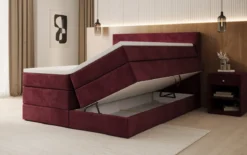 Boxspringbett Lavero mit Stauraum in Samt