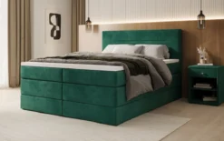 Boxspringbett Lavero mit Stauraum in Samt