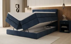 Boxspringbett Lavero mit Stauraum in Samt