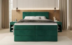 Boxspringbett Lavero mit Stauraum in Samt