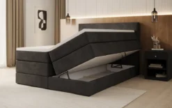 Boxspringbett Lavero mit Stauraum in Samt