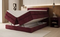 Boxspringbett Lavero mit Stauraum in Samt