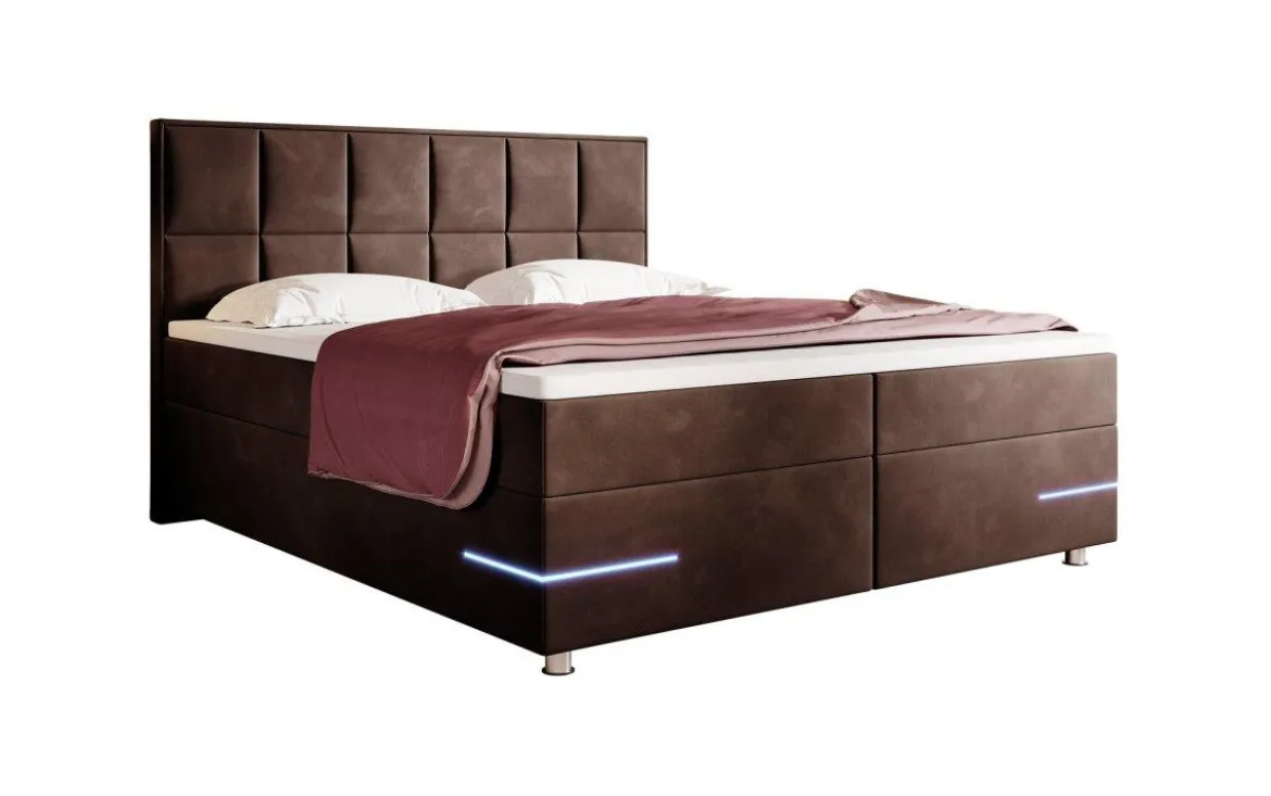 Boxspringbett Lea mit LED (Samt)