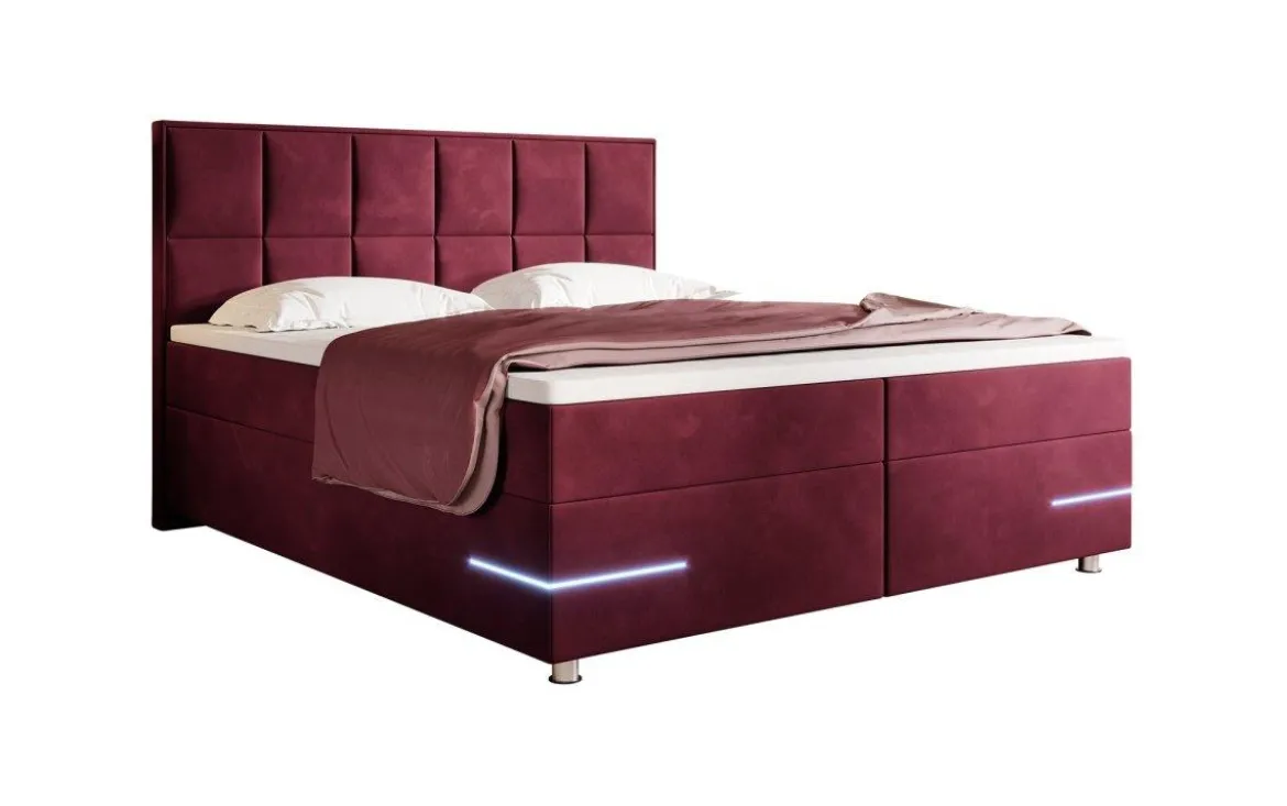 Boxspringbett Lea mit LED (Samt)