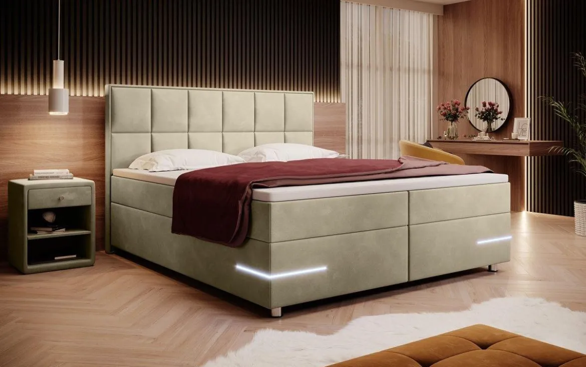 Boxspringbett Lea mit LED (Samt)