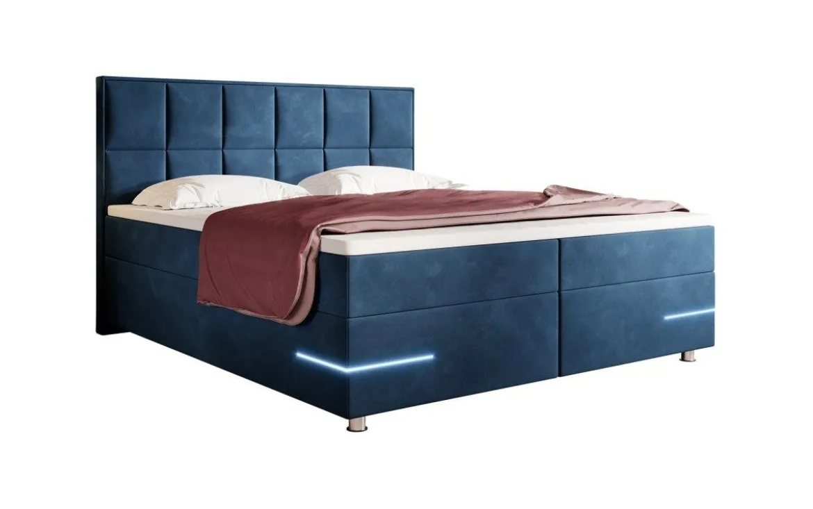 Boxspringbett Lea mit LED (Samt)