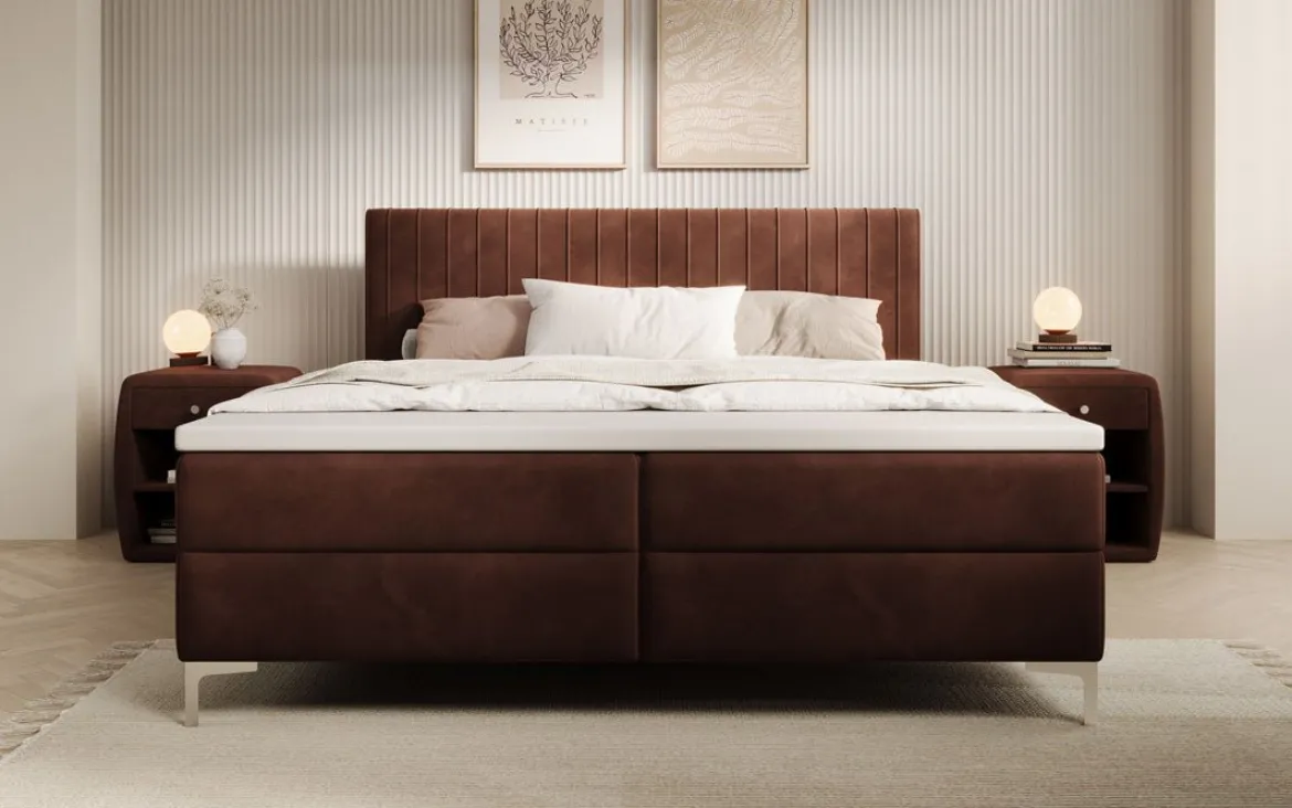 Boxspringbett Leona Samt mit Stauraum