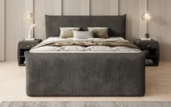 Boxspringbett Liana II mit hochklappbarem Stauraum in Cord