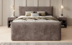 Boxspringbett Liana II mit hochklappbarem Stauraum in Cord