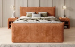 Boxspringbett Liana II mit hochklappbarem Stauraum in Cord