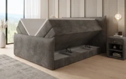 Boxspringbett Liana II mit hochklappbarem Stauraum in Cord