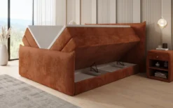 Boxspringbett Liana II mit hochklappbarem Stauraum in Cord