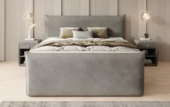 Boxspringbett Liana II mit hochklappbarem Stauraum in Samt