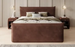 Boxspringbett Liana II mit hochklappbarem Stauraum in Samt