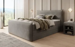 Boxspringbett Liana II mit hochklappbarem Stauraum in Samt