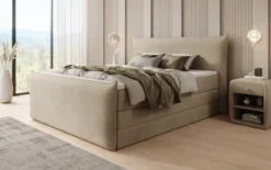 Boxspringbett Liana II mit hochklappbarem Stauraum in Samt