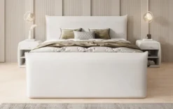 Boxspringbett Liana II mit hochklappbarem Stauraum in Samt