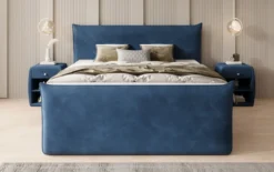 Boxspringbett Liana II mit hochklappbarem Stauraum in Samt