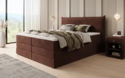 Boxspringbett Liana mit hochklappbarem Stauraum in Samt