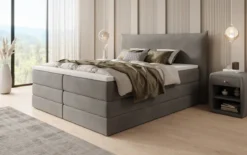 Boxspringbett Liana mit hochklappbarem Stauraum in Samt