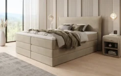 Boxspringbett Liana mit hochklappbarem Stauraum in Samt