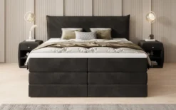 Boxspringbett Liana mit hochklappbarem Stauraum in Samt