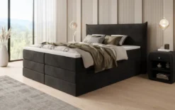 Boxspringbett Liana mit hochklappbarem Stauraum in Samt