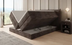 Boxspringbett Liana mit hochklappbarem Stauraum in Cord
