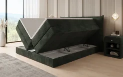 Boxspringbett Liana mit hochklappbarem Stauraum in Cord