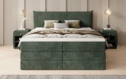Boxspringbett Liana mit hochklappbarem Stauraum in Cord