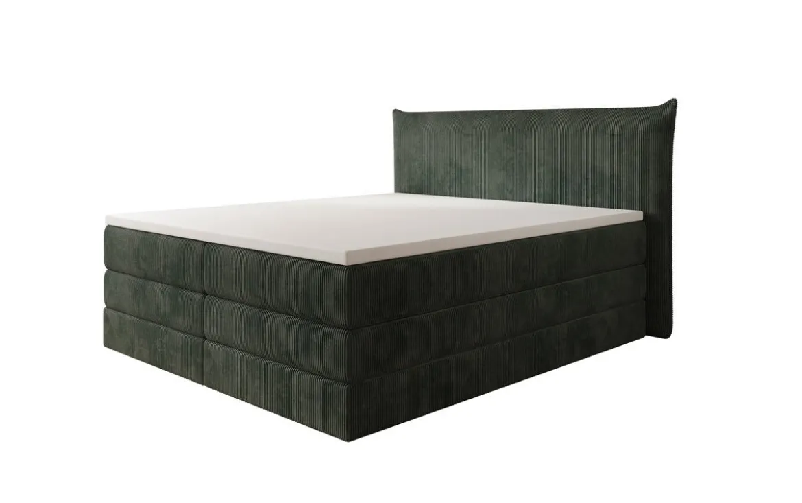 Boxspringbett Liana mit hochklappbarem Stauraum in Cord