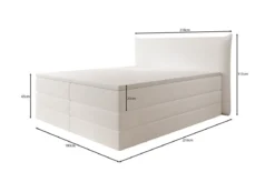 Boxspringbett Liana mit hochklappbarem Stauraum in Teddy Bouclé