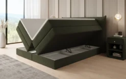 Boxspringbett Liana mit hochklappbarem Stauraum in Teddy Bouclé