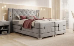 Boxspringbett Livano Samt elektrisch verstellbar mit LED
