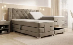 Boxspringbett Livano Samt elektrisch verstellbar mit LED