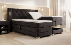 Boxspringbett Livano Samt elektrisch verstellbar mit LED