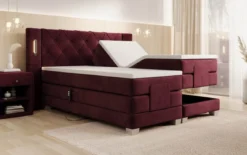 Boxspringbett Livano Samt elektrisch verstellbar mit LED