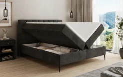 Boxspringbett Lucca in Cord mit Stauraum und Füßen