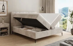 Boxspringbett Lucca in Cord mit Stauraum und Füßen
