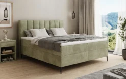 Boxspringbett Lucca in Cord mit Stauraum und Füßen