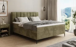 Boxspringbett Lucca in Cord mit Stauraum und Füßen