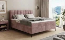Boxspringbett Lucca in Cord mit Stauraum und Füßen