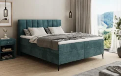 Boxspringbett Lucca in Cord mit Stauraum und Füßen