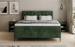 Boxspringbett Lucca in Cord mit Stauraum und Füßen