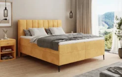 Boxspringbett Lucca in Cord mit Stauraum und Füßen