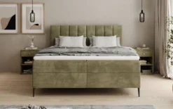 Boxspringbett Lucca in Cord mit Stauraum und Füßen