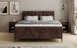 Boxspringbett Lucca in Cord mit Stauraum und Füßen