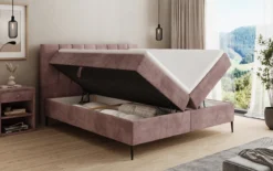 Boxspringbett Lucca in Cord mit Stauraum und Füßen