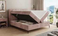 Boxspringbett Lucca in Cord mit Stauraum und Füßen