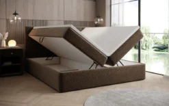 Boxspringbett Lux in Strukturstoff mit Stauraum